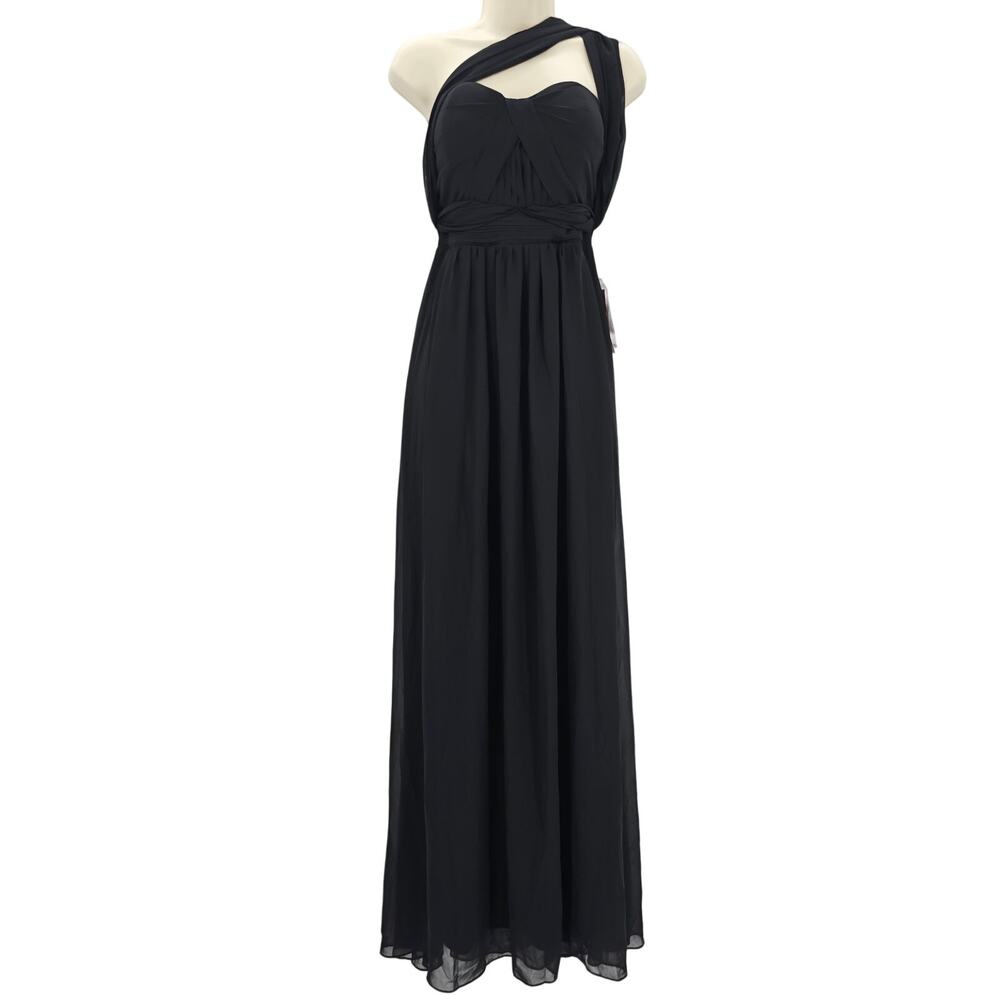 Birdy Grey Womans size S Grace Chiffon Convertible Formal Dress Gown Black NEW